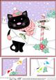 8 x 8 Little Christmas Cat Scalloped Corner Topper