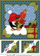 8x8 Xmas Pip Penguin's Presents Scalloped Corner Topper
