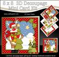 8x8 Rudolph's Christmas Tree Mini Kit 3D Decoupage