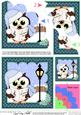 Christmas Carol Singing Little Hoot Owl Shell Edged Stacker