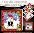 8x8 Christmas Sledging Snowball Sam Mini Kit 3D Decoupage