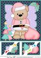 8 x 8 Christmas Livvy Bear's Sack Scalloped Corner Topper