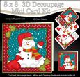 8x8 Christmas Snowman Oli's Santa Sack Mini Kit 3D Decoupage
