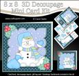 8x8 Christmas Snowman Oli's Santa Sack Mini Kit 3D Decoupage