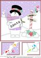 8 x 8 Christmas Snowman Rio's Letter Scalloped Corner Topper