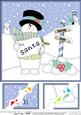 8 x 8 Christmas Snowman Rio's Letter Scalloped Corner Topper