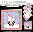 8x8 Christmas Oops Skiing Snowball Sam Mini Kit 3D Decoupage