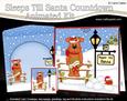 3D Xmas Rusty Dog Sleeps Till Santa Countdown Card