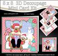 8x8 Christmas Sledging Rudolph Mini Kit 3D Decoupage