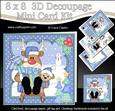 8x8 Christmas Sledging Rudolph Mini Kit 3D Decoupage
