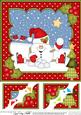 8 x 8 Christmas Skating Snowball Sam Scalloped Corner Topper