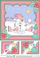 8 x 8 Christmas Skating Snowball Sam Scalloped Corner Topper