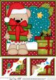 8 x 8 Christmas Livvy Bear's Present Scalloped Corner Topper