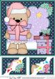 8 x 8 Christmas Livvy Bear's Present Scalloped Corner Topper