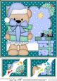 8 x 8 Christmas Livvy Bear's Present Scalloped Corner Topper