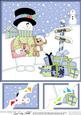 8 x 8 Christmas Snowman Rio Heart Scalloped Corner Topper