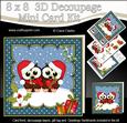 8x8 Xmas Little Hoot Owl Love 3D Decoupage