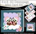 8x8 Xmas Little Hoot Owl Love 3D Decoupage