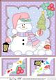 8 x 8 Christmas Snowman Oli's Xmas Tree Scalloped Topper