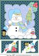 8 x 8 Christmas Snowman Oli's Xmas Tree Scalloped Topper