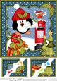 8x8 Xmas Pip Penguin's Letter Scalloped Corner Topper
