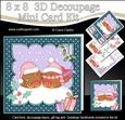 8x8 Xmas Bobbin Robin Love Mini Kit 3D Decoupage