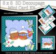 8x8 Xmas Bobbin Robin Love Mini Kit 3D Decoupage