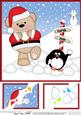 8 x 8 Christmas Livvy Bear Snowball Scalloped Corner Topper