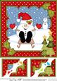 8 x 8 Christmas Sledging Snowball Sam Scalloped Corner Toppe