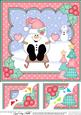 8 x 8 Christmas Sledging Snowball Sam Scalloped Corner Toppe