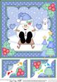 8 x 8 Christmas Sledging Snowball Sam Scalloped Corner Toppe