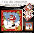 8x8 Christmas Skiing Rudolph Mini Kit 3D Decoupage