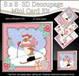 8x8 Christmas Skiing Rudolph Mini Kit 3D Decoupage