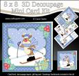 8x8 Christmas Skiing Rudolph Mini Kit 3D Decoupage