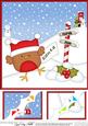 8 x 8 Christmas Bobbin Robin's Letter Scalloped Corner Toppe
