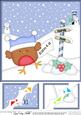 8 x 8 Christmas Bobbin Robin's Letter Scalloped Corner Toppe