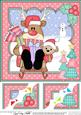 8 x 8 Christmas Sledging Rudolph Scalloped Corner Topper