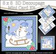 8x8 Christmas Sledging Snowball Sam Mini Kit 3D Decoupage