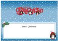 Large Dl Christmas Great Grandchildren Penguins Insert