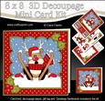 8x8 Christmas Skiing Oops Rudolph Mini Kit 3D Decoupage