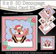 8x8 Christmas Skiing Oops Rudolph Mini Kit 3D Decoupage