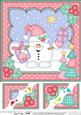 8 x 8 Christmas Snowball Sam's Presents Scalloped Corner Top