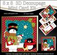8x8 Christmas Snowman Rio's Heart Mini Kit 3D Decoupage