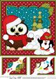 8 x 8 Christmas Little Hoot Owl's Snowball Scalloped Corner