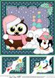 8 x 8 Christmas Little Hoot Owl's Snowball Scalloped Corner