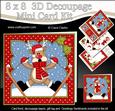 8x8 Christmas Skiing Oops Rudolph Mini Kit 3D Decoupage
