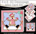 8x8 Christmas Skiing Oops Rudolph Mini Kit 3D Decoupage