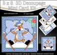 8x8 Christmas Skiing Oops Rudolph Mini Kit 3D Decoupage