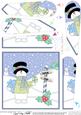 Christmas Snowman Rio has Presents Fan Pyramage Topper