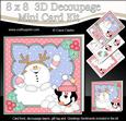 8x8 Christmas Snowball Sam Snowball Fight 3D Decoupage